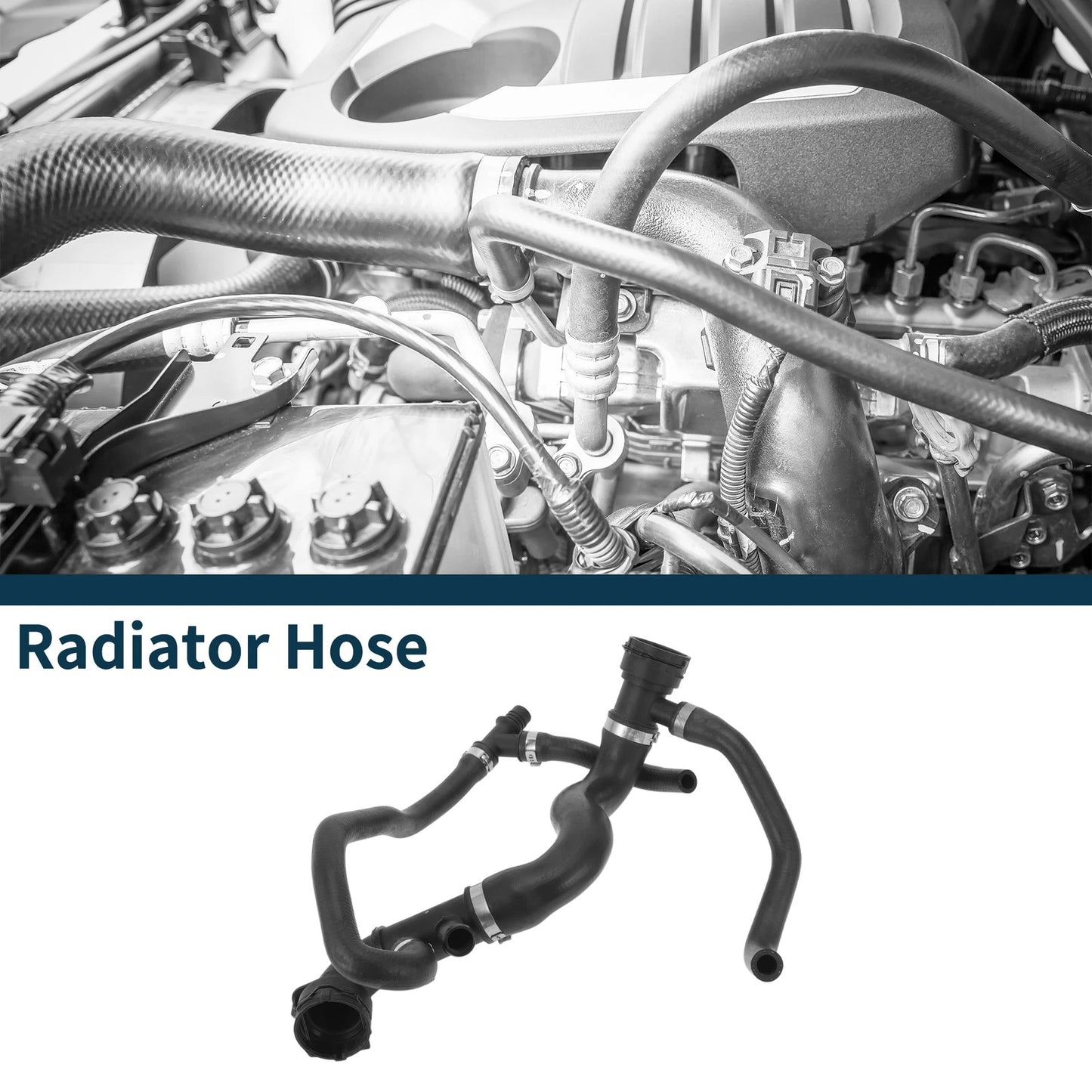 Lower Radiator Hose for Volvo XC90 (2016-2021) Rubber Black