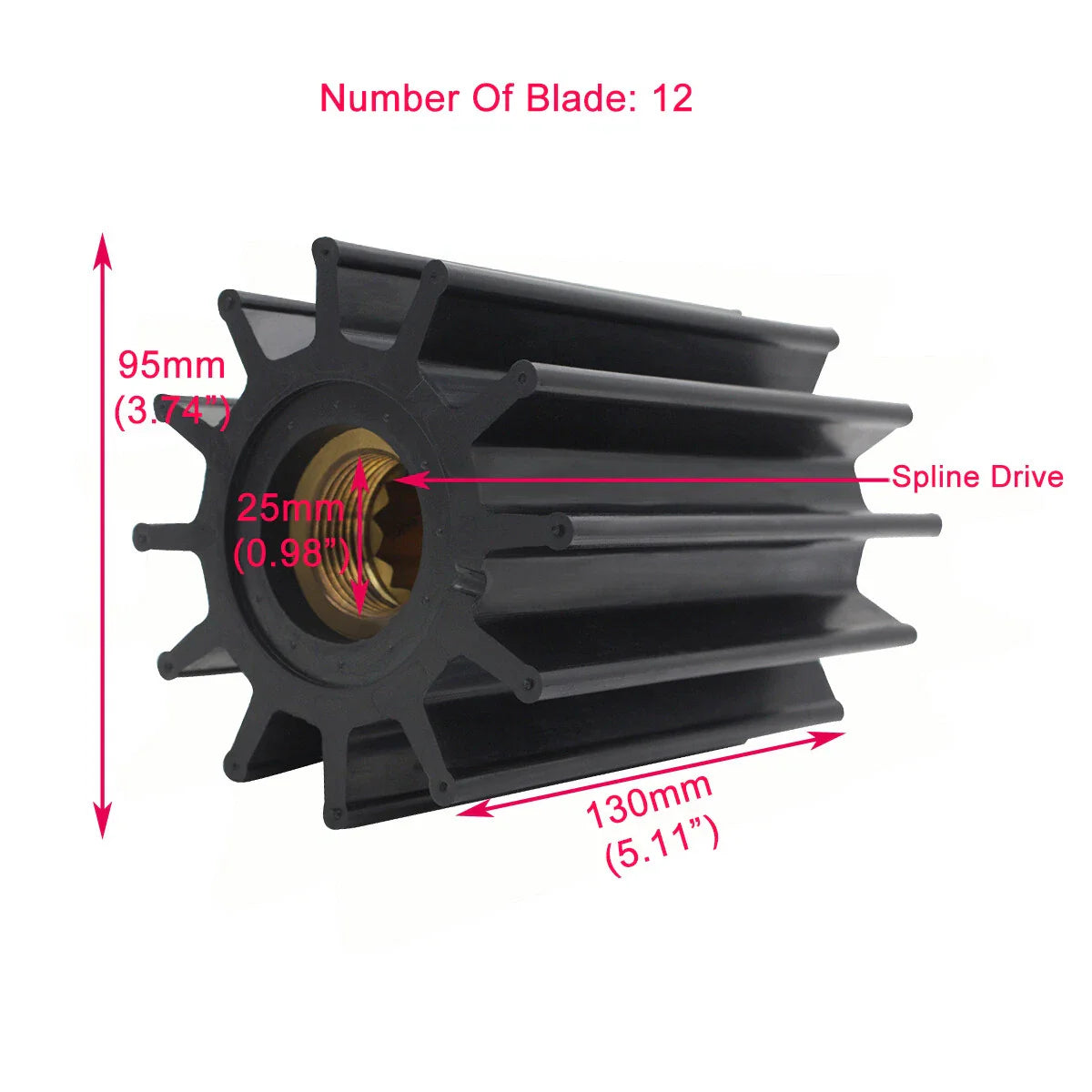 Sea Water Pump Flexible Impeller for Johnson Inboard Motor 09-820B