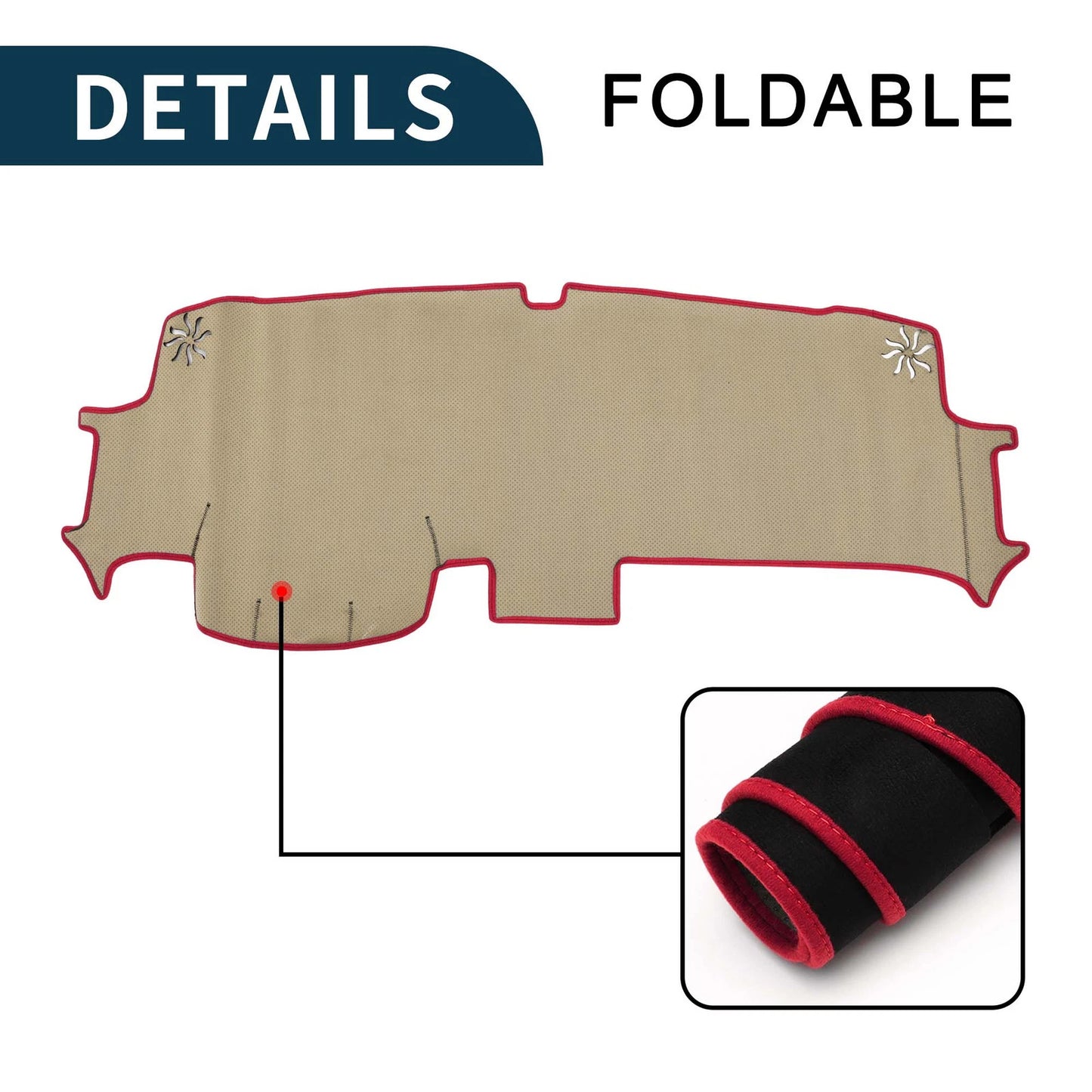 Dashboard Cover Mat for Honda STEPWGN AIR SPADA 2022-2023 Protector Black Red
