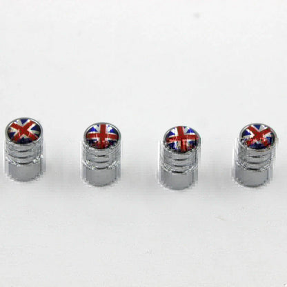 Union Jack Model Wheel Tire Tyre Valve Stem Air Cap Set Cover Universal