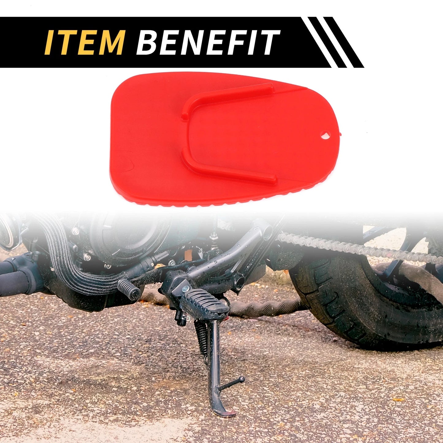 Kickstand Pad 3.54x2.36in 2 x Motorbike Support Plate for Universal Motorcycle