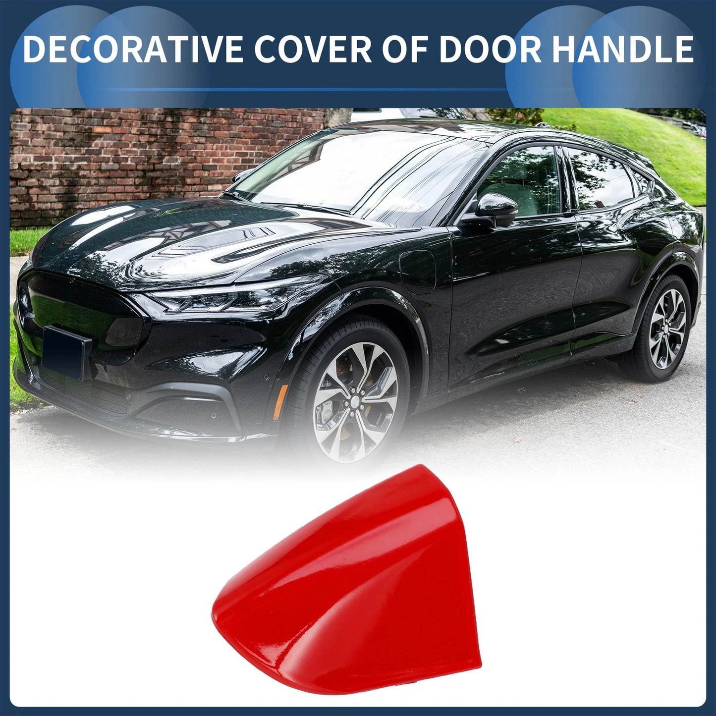 Front Left Door Handle Cover for Ford Mustang 2015-2020 ABS Red 1 x