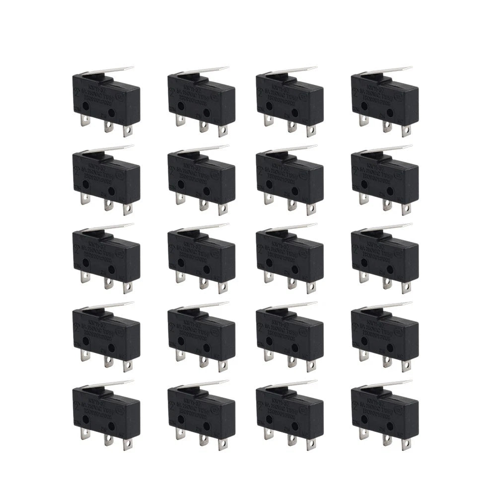 20 x Mini Micro Switches for AC 300V 1NO 1NC Short Straight Hinge