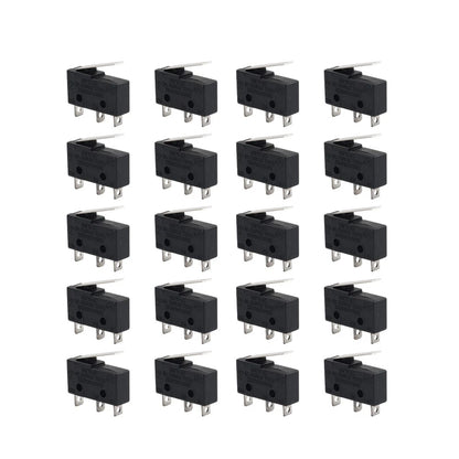 20 x Mini Micro Switches for AC 300V 1NO 1NC Short Straight Hinge