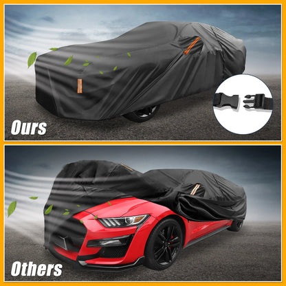 Waterproof All Weather Car Cover for Ford Mustang Black 190T-PU