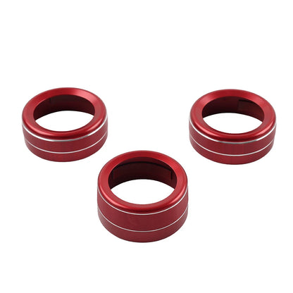 3 x Red AC Climate Control Knob Ring Covers for Mazda 3, CX-5 (2014-2019)