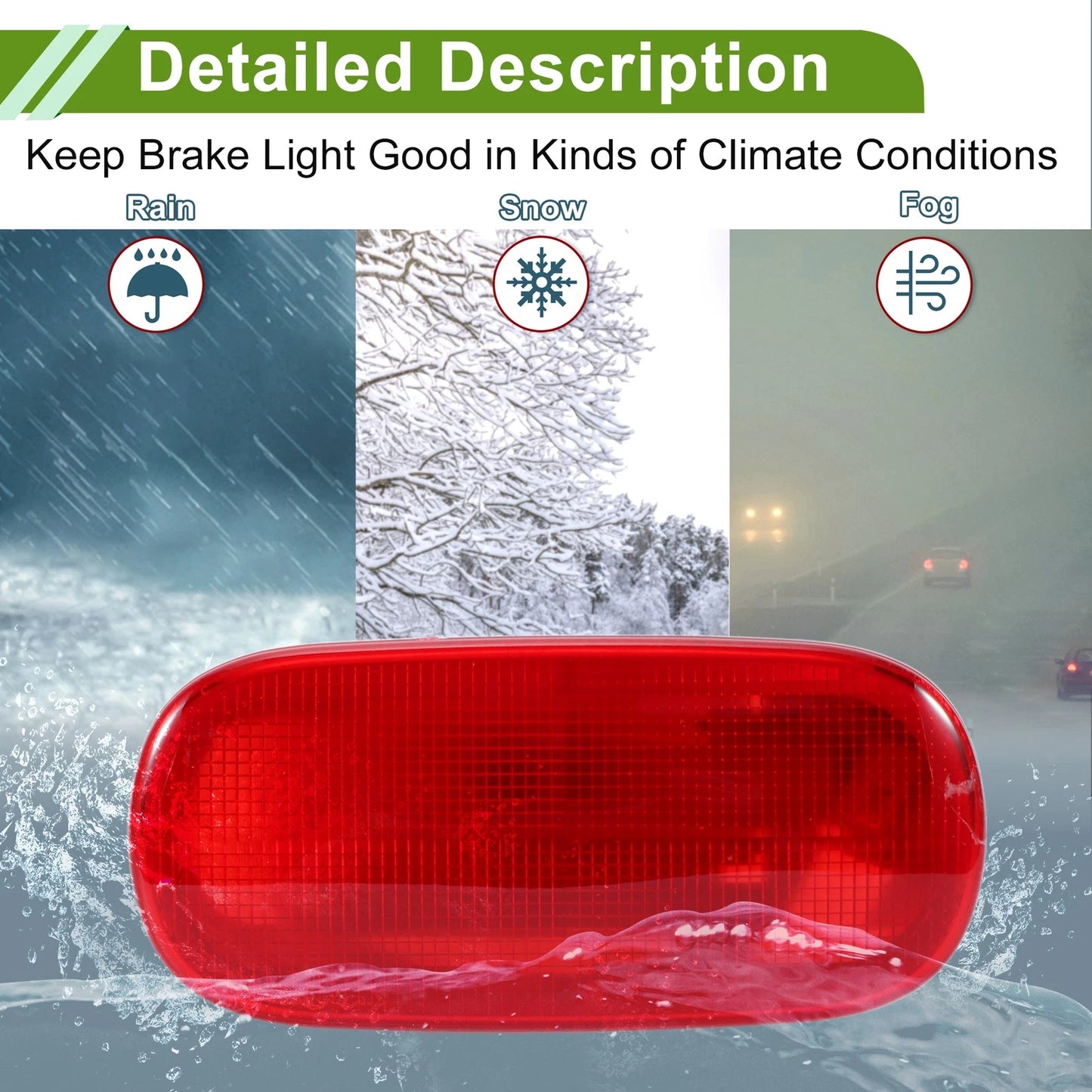 Rear Door Stop Red LED Third Brake Light for Vauxhall Movano (1998-2010)