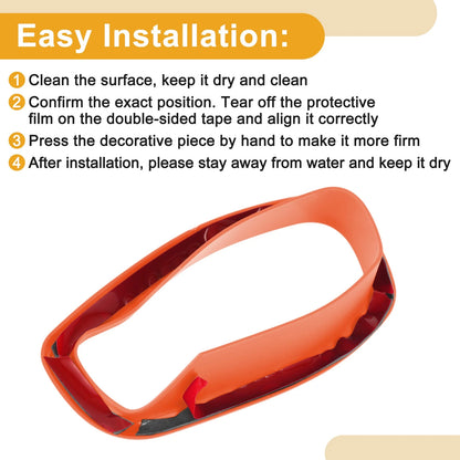 Interior Door Handle Bowl Cover Trim for Jeep Renegade (2015-2023) 4 x Orange ABS