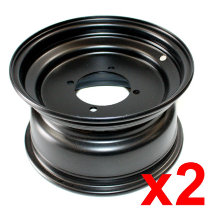 Black 10" Front Wheel Rims for Quad Dirt Bike ATV Buggy (90mm Hole)