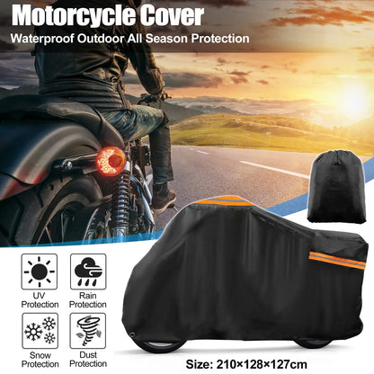 Motorcycle Cover Waterproof for Harley Iron 883 Sportster Cruisers Black