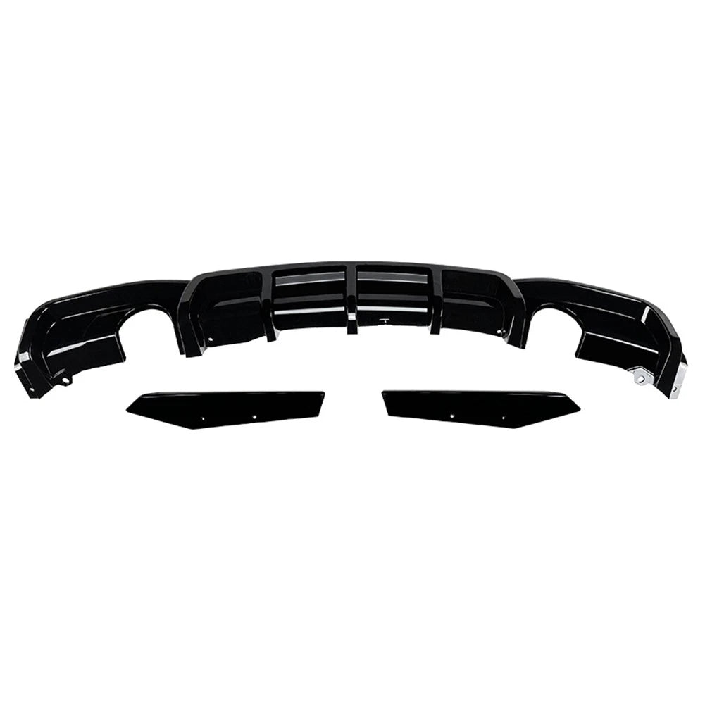 3 x Glossy Black Rear Splitter Lip for BMW 3-Series F30 F31 F35 M-Sport (2012-2019)
