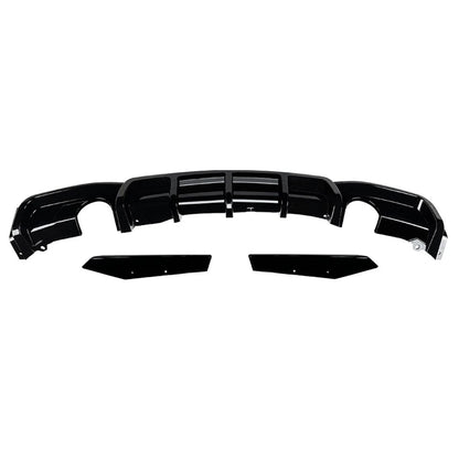 3 x Glossy Black Rear Splitter Lip for BMW 3-Series F30 F31 F35 M-Sport (2012-2019)