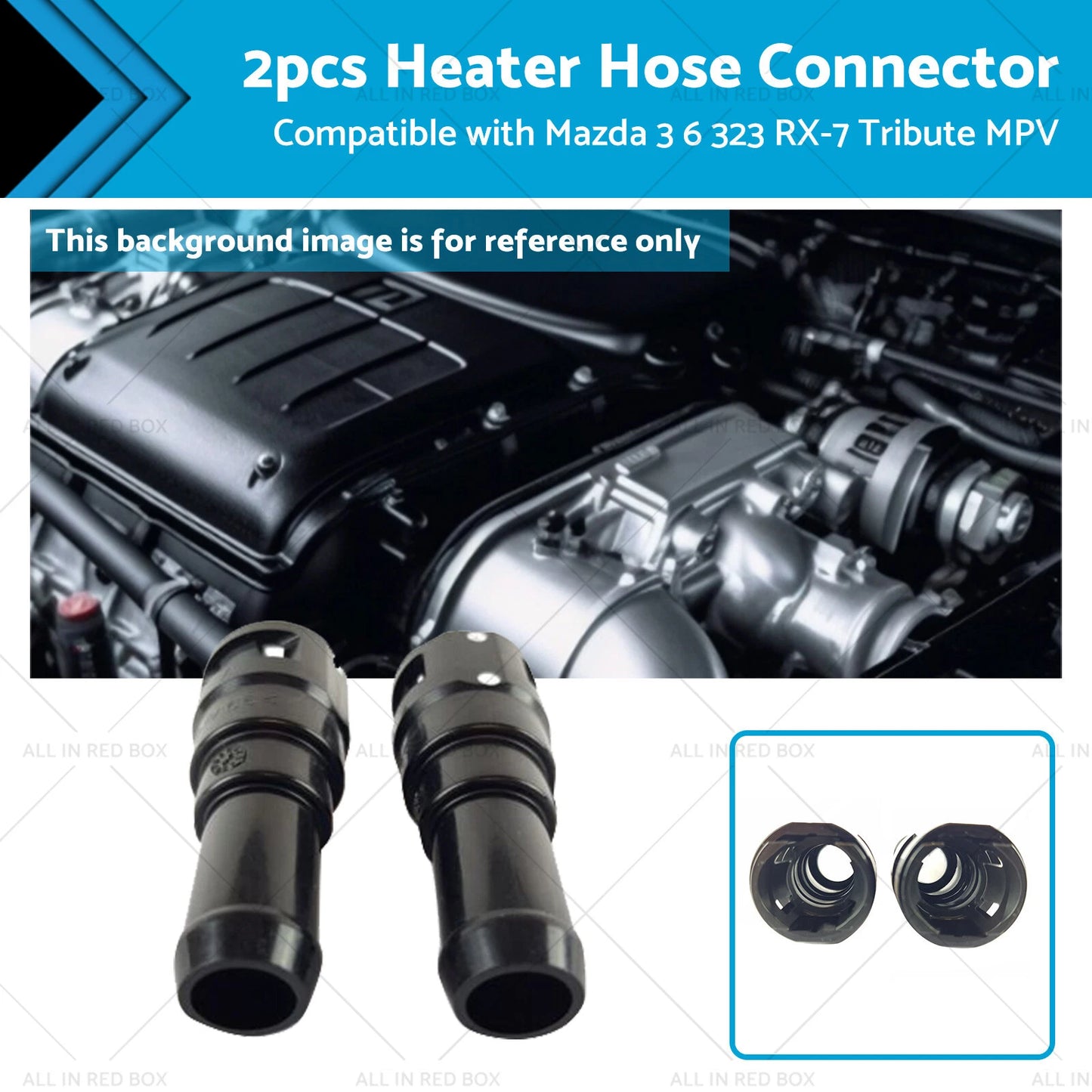 Heater Hose Connector for Mazda 3, 6, 323, RX-7, Tribute, MPV (2004-2013)