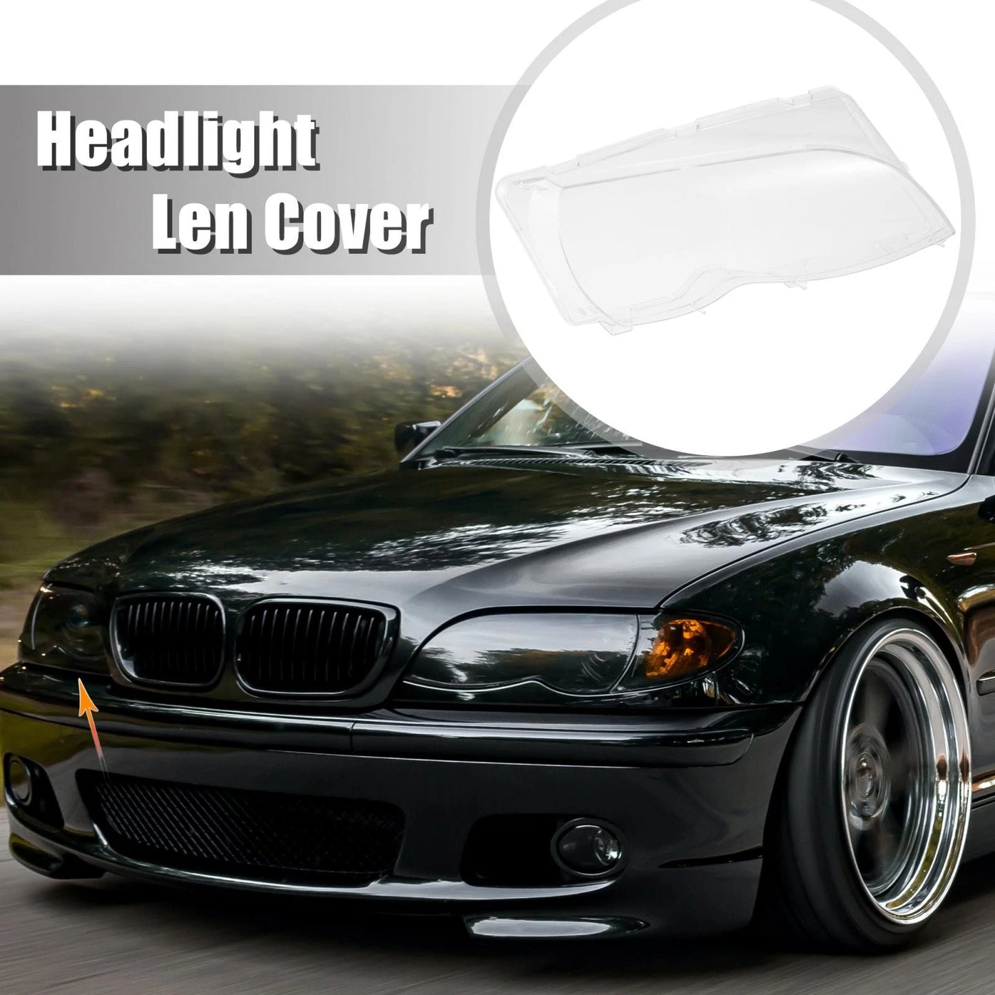 Right Car Front Headlight Lens Cover for BMW E46 2002-2005 (2002-2005)