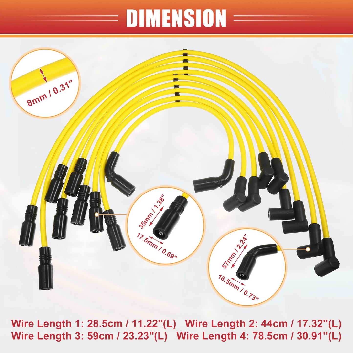 9 x Spark Plug Wire Ignition Coil Cable for GMC K2500 C2500 C3500