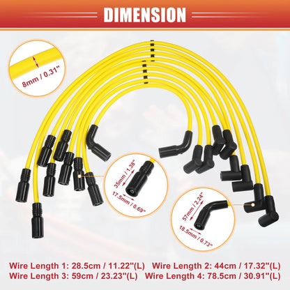 9 x Spark Plug Wire Ignition Coil Cable for GMC K2500 C2500 C3500