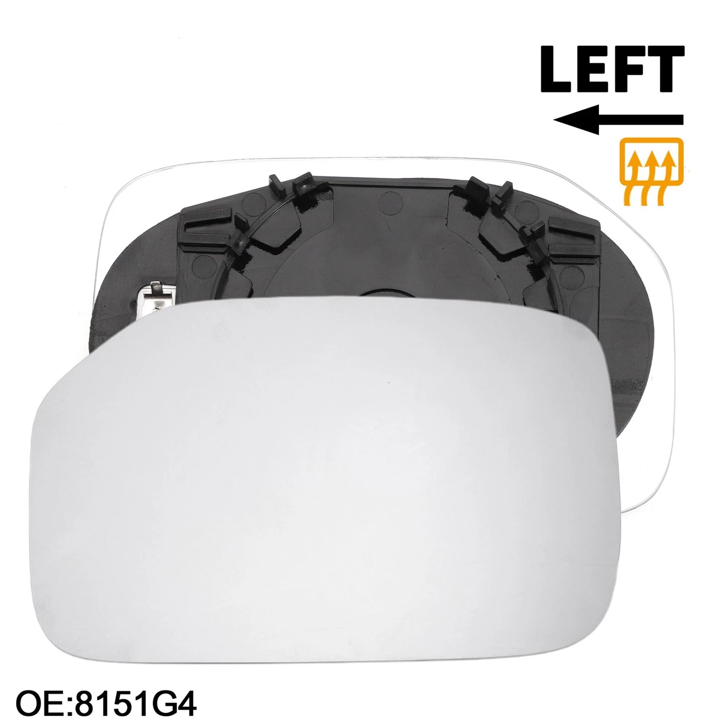 Right Side Heated White Mirror Glass for Peugeot 106 (1991-2004)