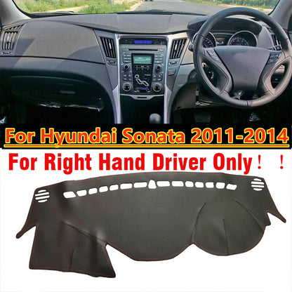 RHD Leather Dash Pad Cover Mat for Hyundai Sonata (2011–2014)