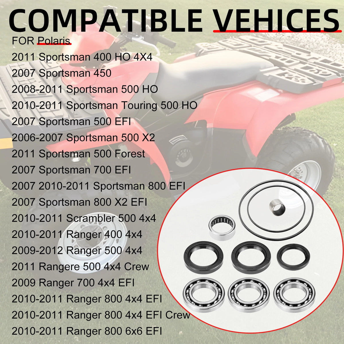 Front Differential Bearing & Seal Kit for Polaris Sportsman (1999–2014)