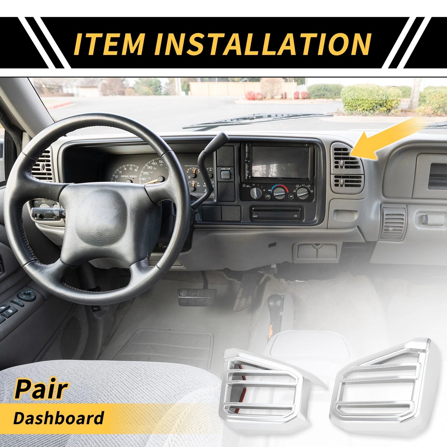 1 Pair Dashboard Air Vent Cover Trim for Toyota Tundra (2022–2024)