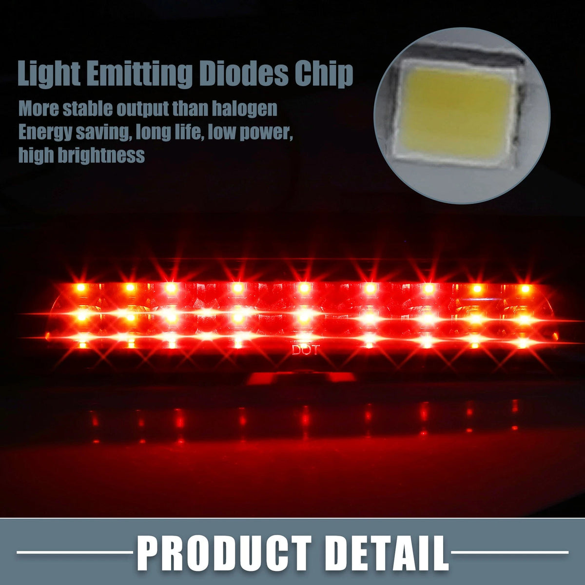 High Mount Stop Light for Toyota (2000-2006) - Chrome Tone Housing Red Lens