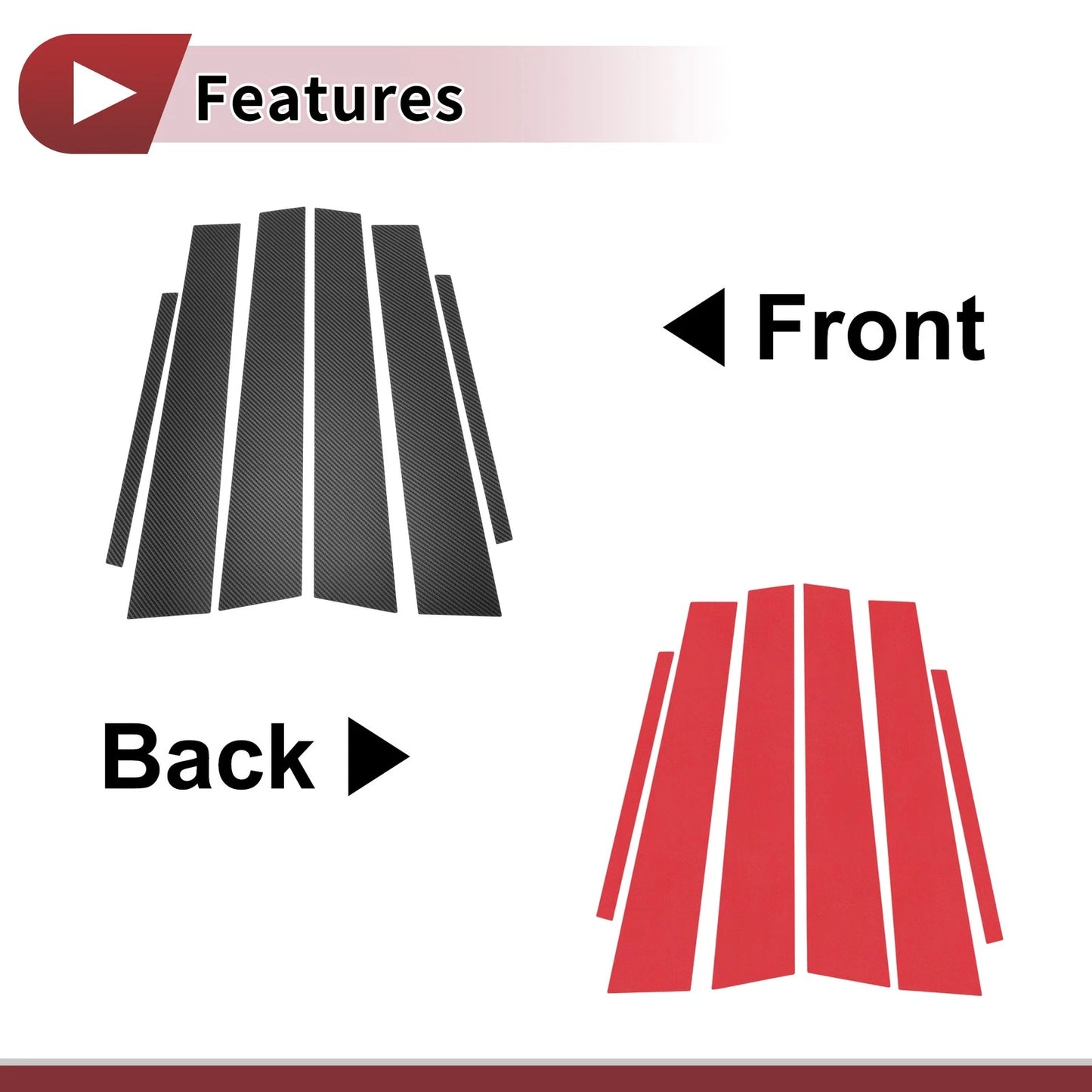 6 Pcs Carbon Fiber Car Door Pillar Window Trim for Toyota Avalon (2005-2012)