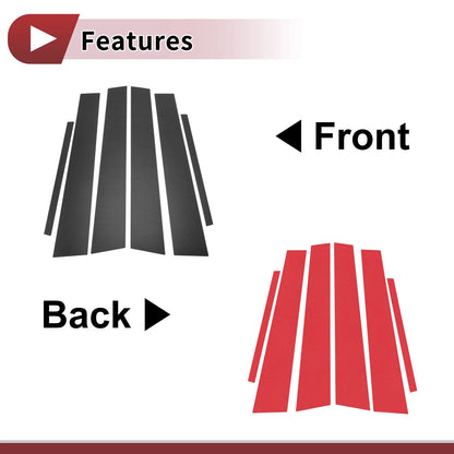 6 Pcs Carbon Fiber Car Door Pillar Window Trim for Toyota Avalon (2005-2012)