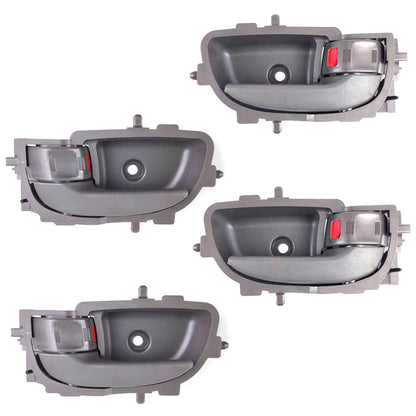 Interior Door Handle Gray Set 4 L+R Fits Toyota Vios Yaris 4D Sedan 2007-12 D06