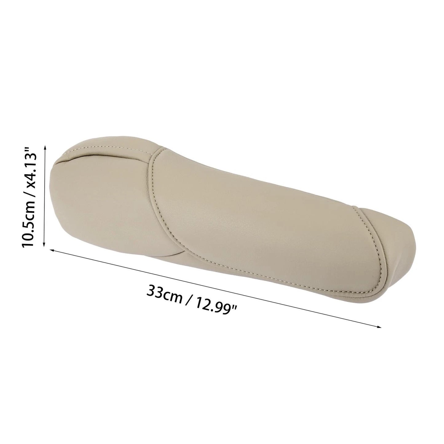 Microfiber Leather Car Front Seat Armrest Cover Beige for Honda CR-V (2007-2009)