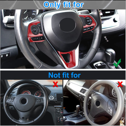 3 x Red Car Interior Steering Wheel Cover Trim for Toyota Corolla (2020-2022)