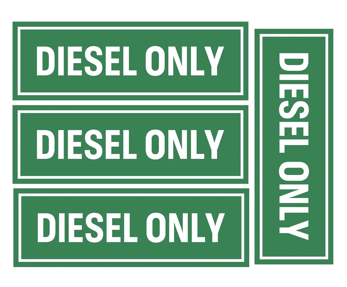 DIESEL ONLY Vinyl Stickers - Decals - Labels for Safety Truck Oil Gas 4Pcs