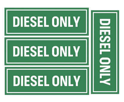 DIESEL ONLY Vinyl Stickers - Decals - Labels for Safety Truck Oil Gas 4Pcs
