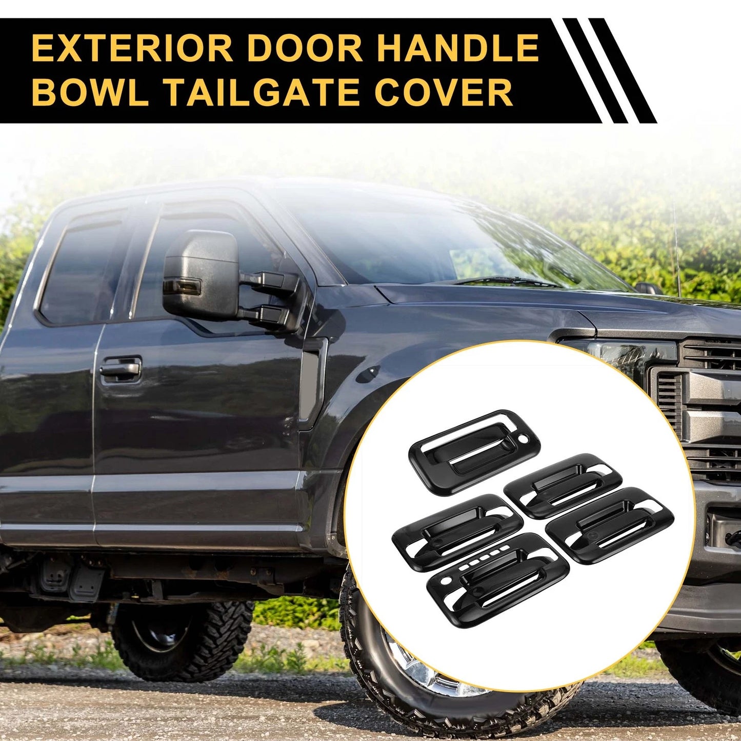 Exterior Door Handle Cover Set for Ford F-150 (2004-2014) Black