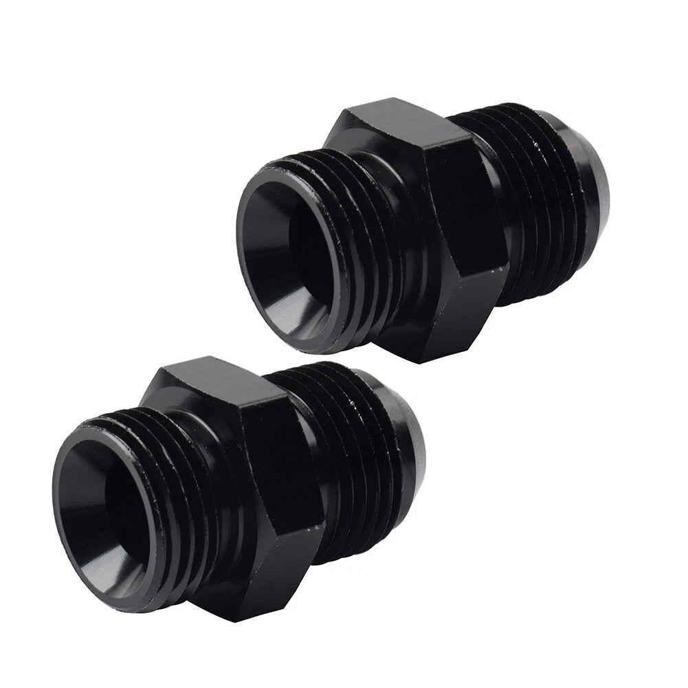 2 x Black Aluminum AN10 Flare to 10AN ORB Male Fitting Adapter for Make & Model