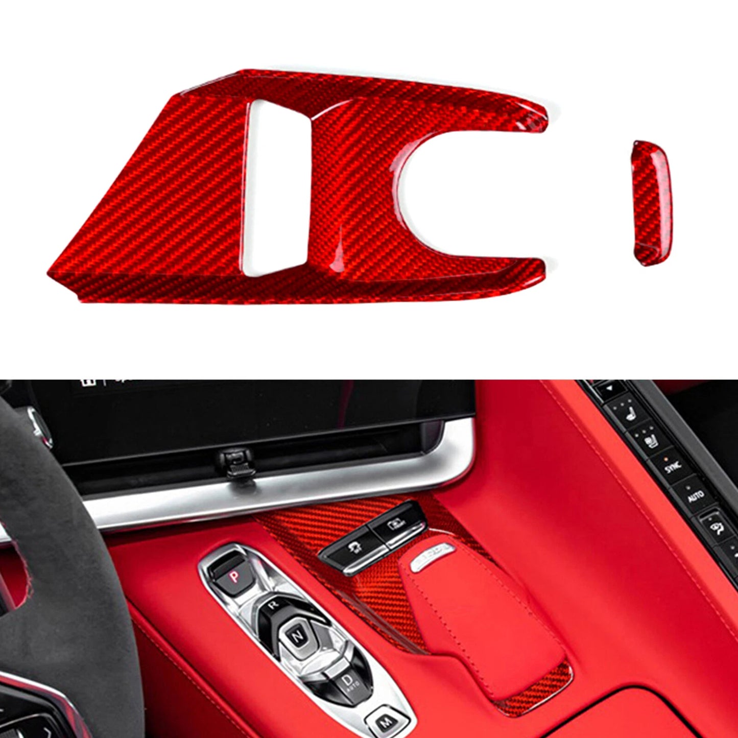Button Panel Cover for Chevrolet Corvette C8 Z06 (2020-2024) Red