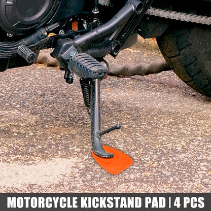 4pcs Kickstand Plate Pad Side Stand Extension Pad Orange for Motorcycle