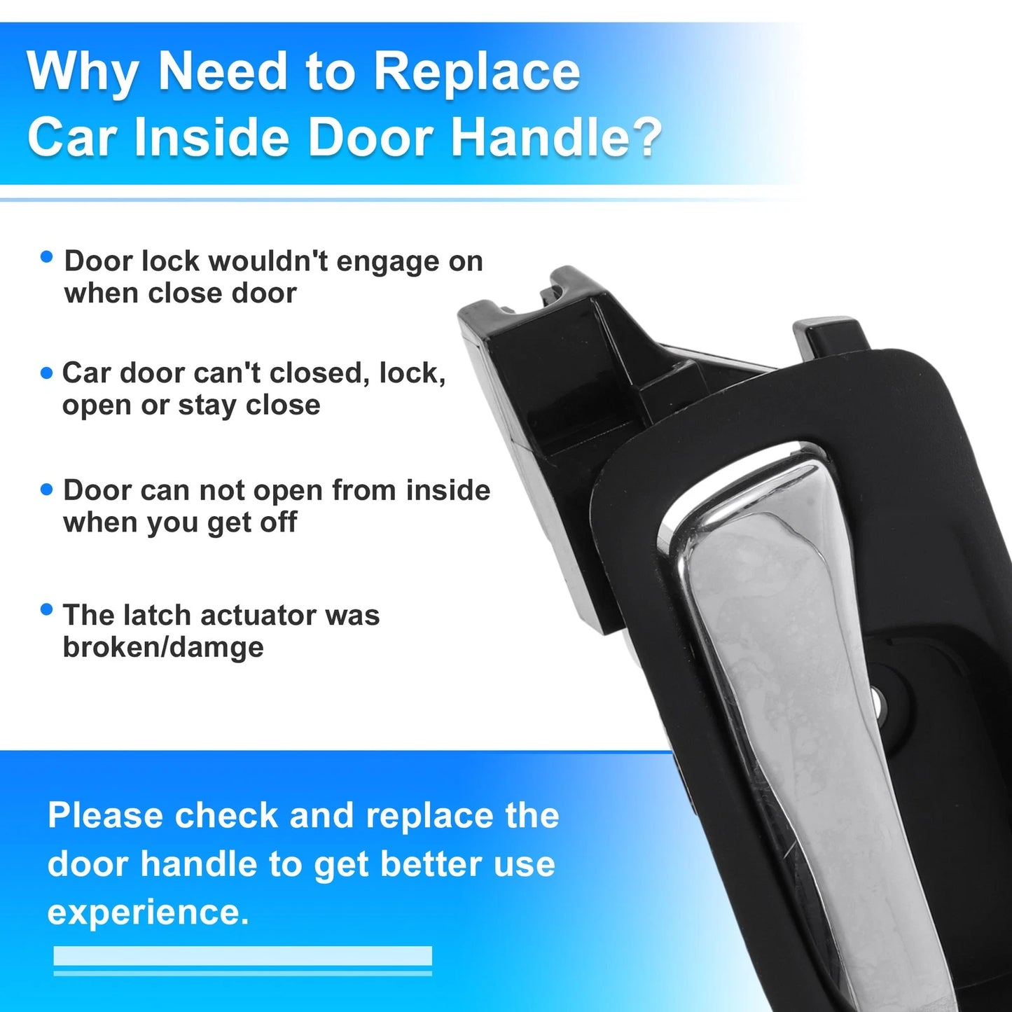 Rear Left Passenger Side Interior Door Handle for Honda Accord (2003-2007)