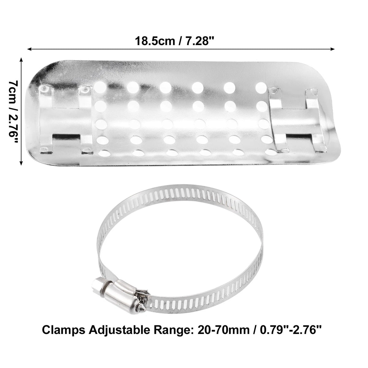 1 Set Exhaust Heat Shield Shield Cover Heel Guard Silver Tone for Motorcycle