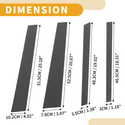 8 Pcs Black Carbon Fiber Window Trim Covers for BMW X5 (2014-2018)
