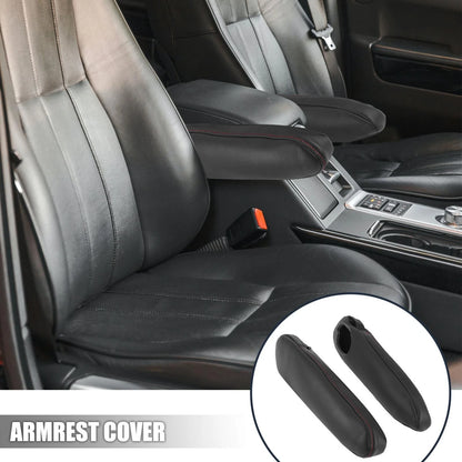 Pair Front Seat Armrest Cover Black/Red Line for Toyota Sienna (2011–2018)