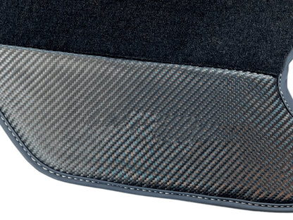 Black Floor Mats for Ferrari F430 2004-2009 Carpet & Carbon Fiber (2004-2009)
