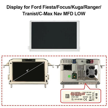 5" LCD Display for Ford Focus Fiesta Kuga Ranger Transit C-Max (2008-2023)