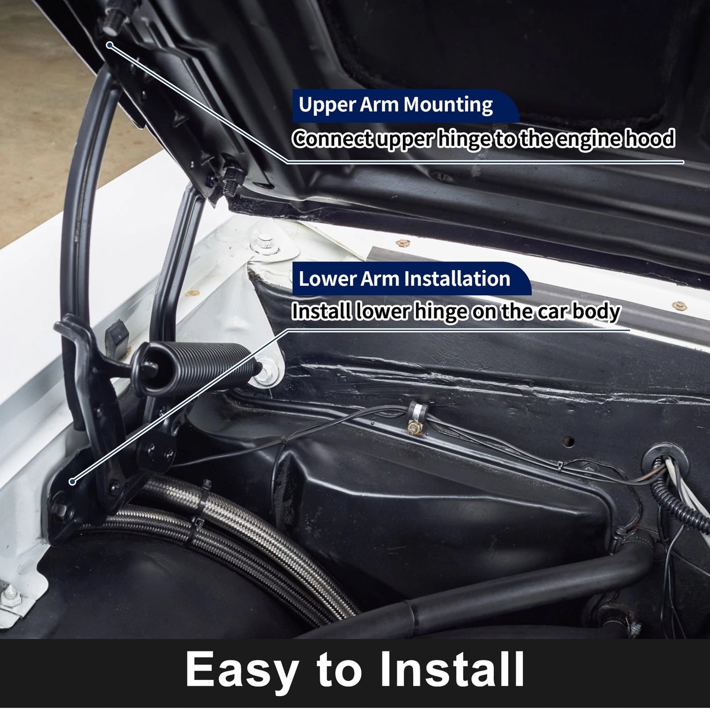 Hood Hinges 1 Pair for Ford F-150 (2015-2020)