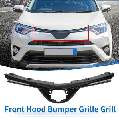 Front Bonnet Bumper Grille for Toyota RAV4 LE 2016-2018 Black