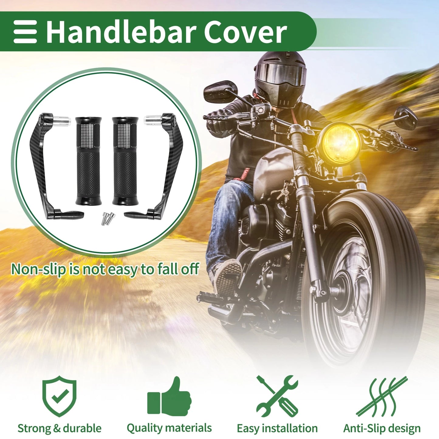 Motorcycle Hand Grips Aluminum Alloy Black for Make Model