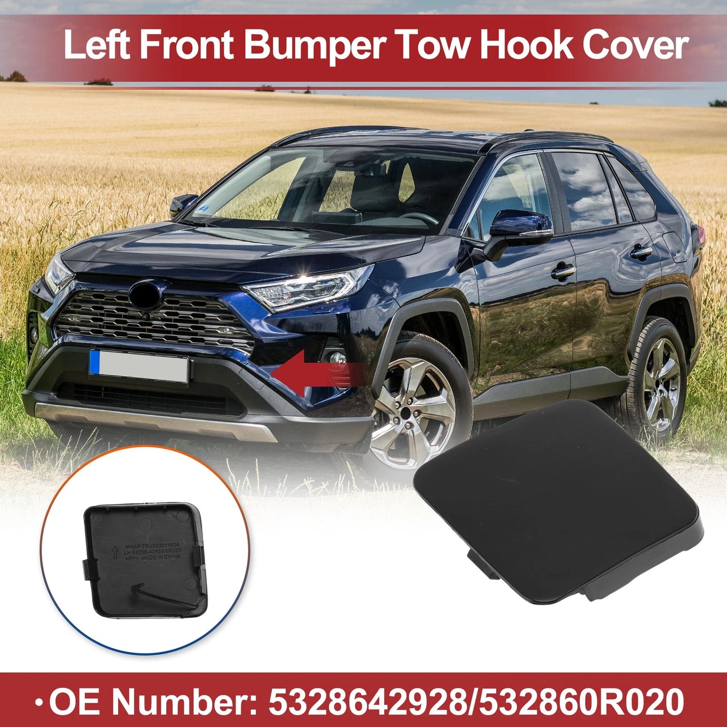 Left Front Tow Hook Cover Cap for Toyota RAV4 (2019-2025)