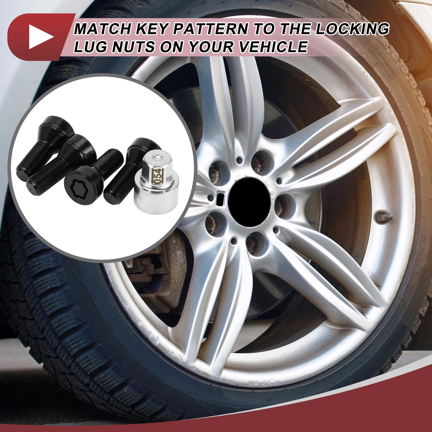 Set Wheel Lock Lug Nut Anti-theft Key Socket M14x1.25 for BMW