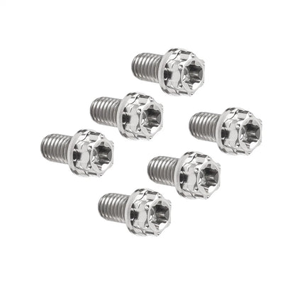 6pcs M6x15mm Titanium Torx Head Flange Screws for Motor Bike/Bicycle