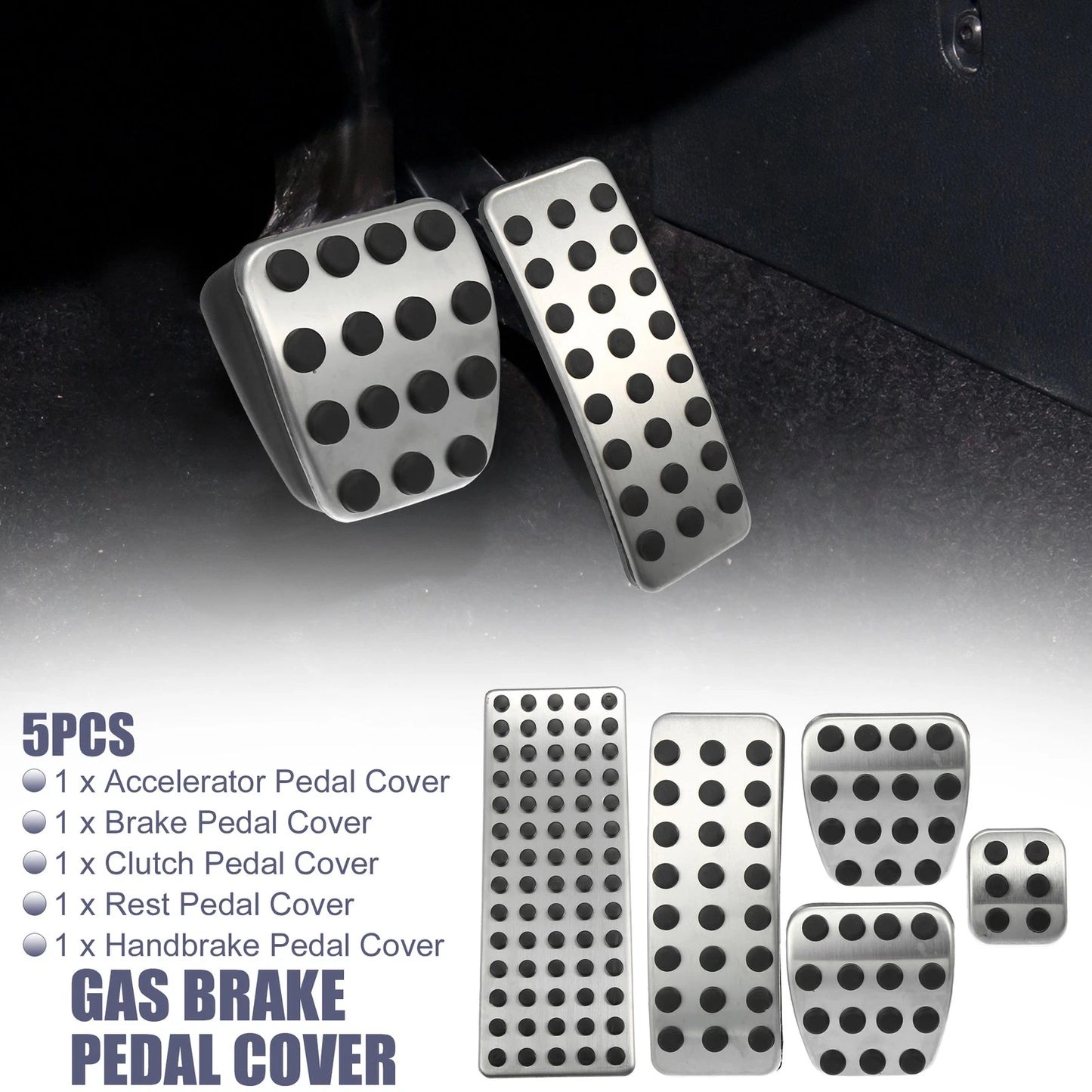 5 Pcs Accelerator & Brake Pedal Covers for Mercedes-Benz A B CLA GLA