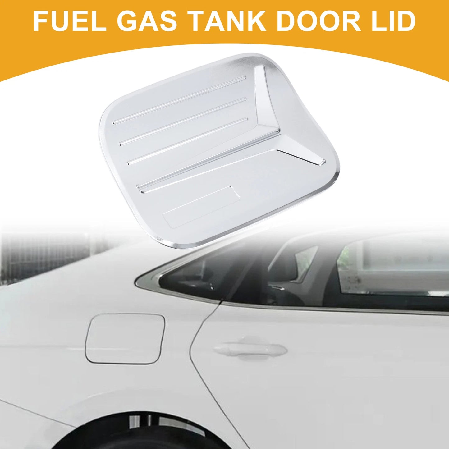 Fuel Tank Door Cap for Toyota Prius (2019-2023) Chrome Silver Tone